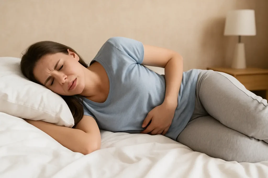 a women with periods pain